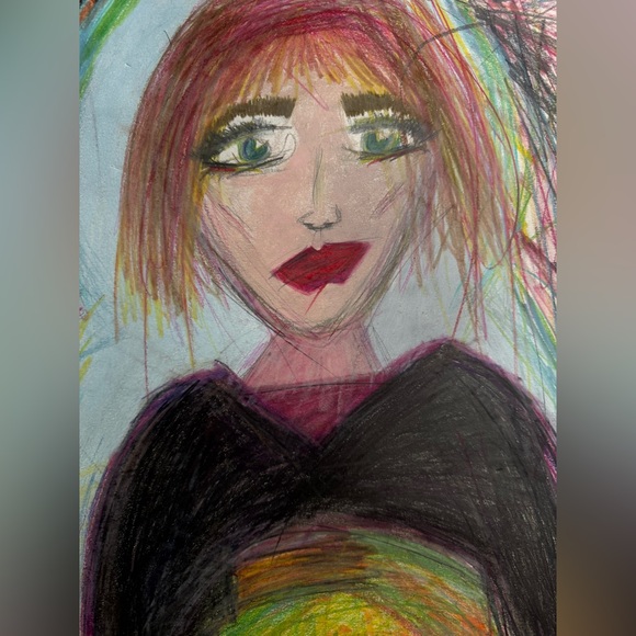 “Embarazada” colored pencil drawing I made in 2018, 18x24” - Picture 4 of 5